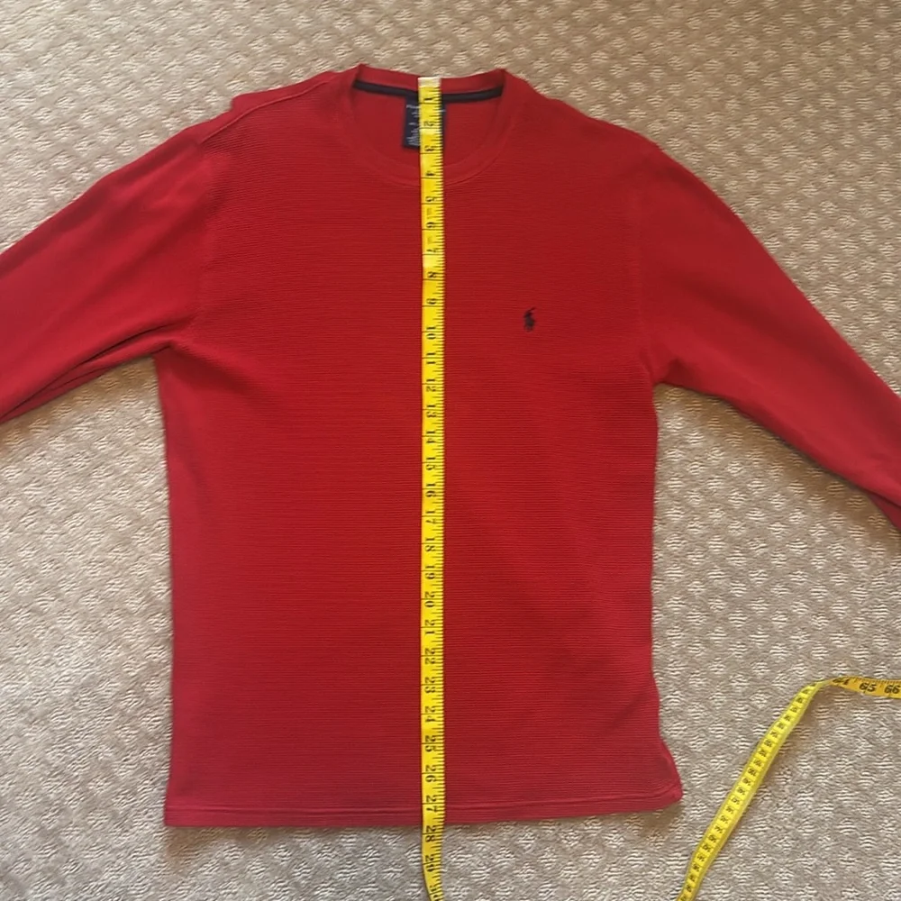 Men's Polo Ralph Lauren Red Thermal Waffle Knit Red Longsleeve Shirt